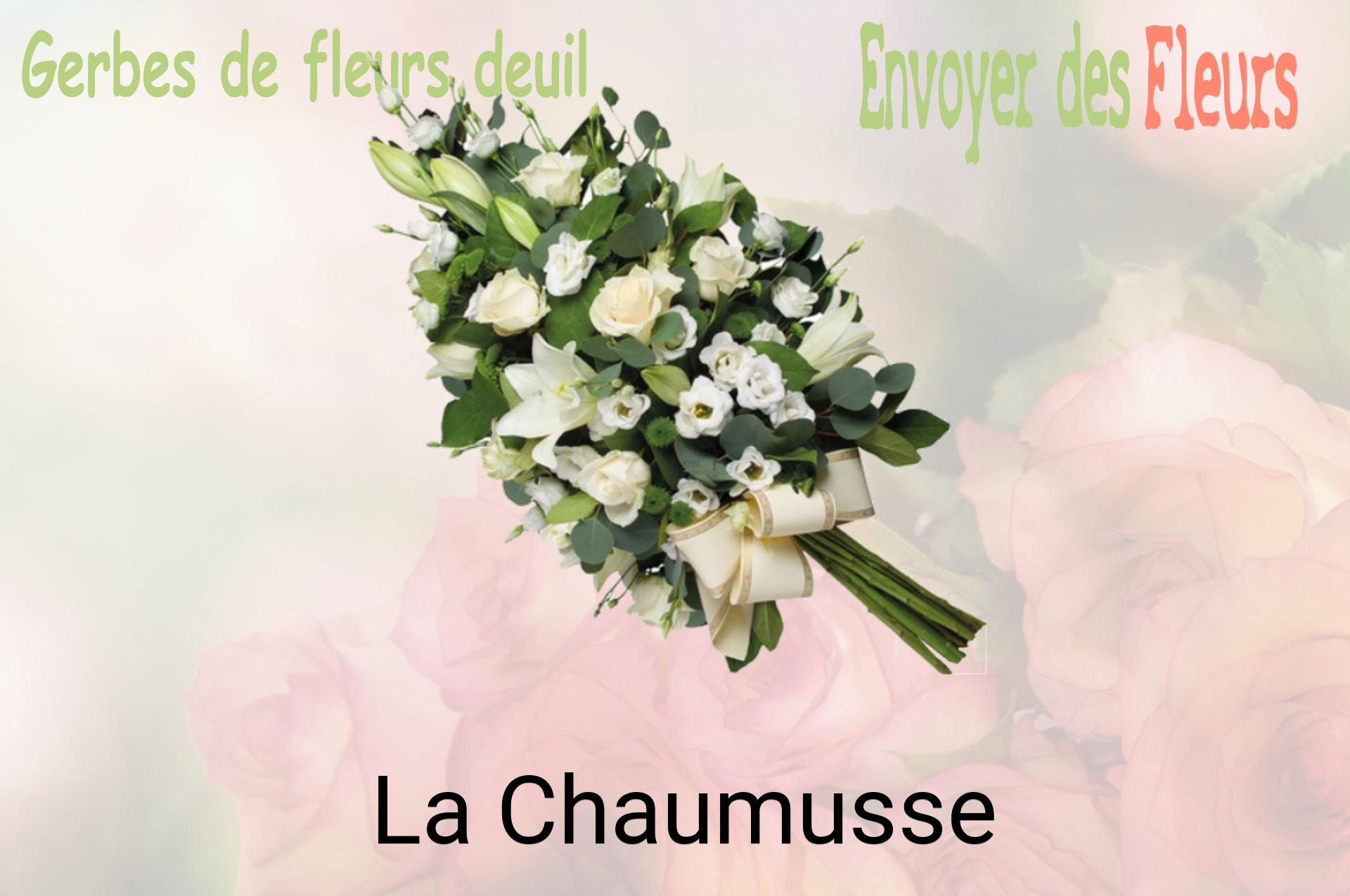 Gerbe de fleurs de deuil livrée à La Chaumusse